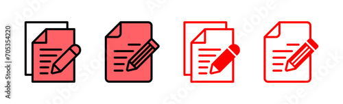Note icon set illustration. notepad sign and symbol