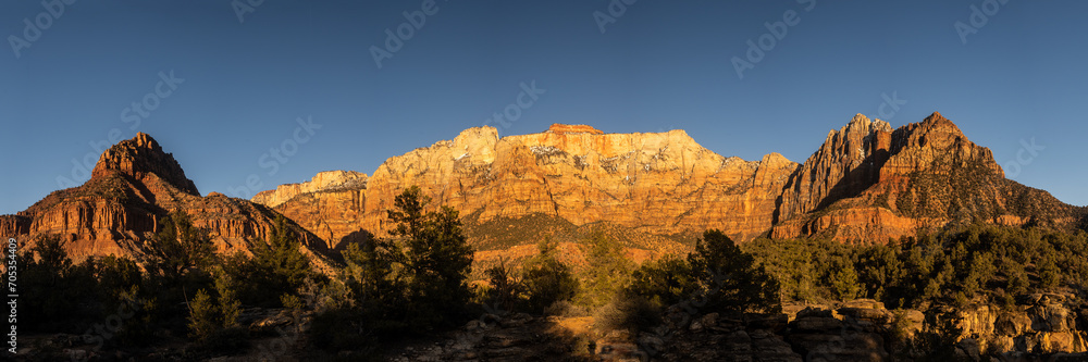 The Back Side of West Temple And Mounta Kinesava In The Backcountry of Zion