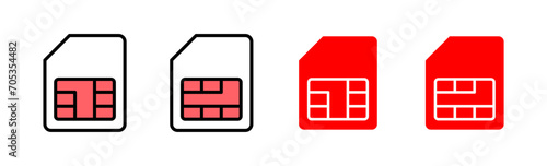Sim card icon set illustration. dual sim card sign and symbol