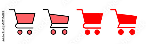 Shopping icon set illustration. Shopping cart sign and symbol. Trolley icon