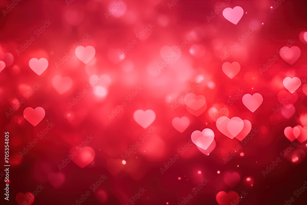 Valentine’s Day Heart-Shaped Bokeh Background