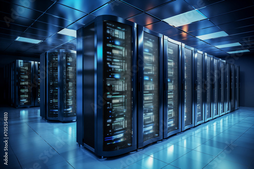 Modern Data Center with Servers