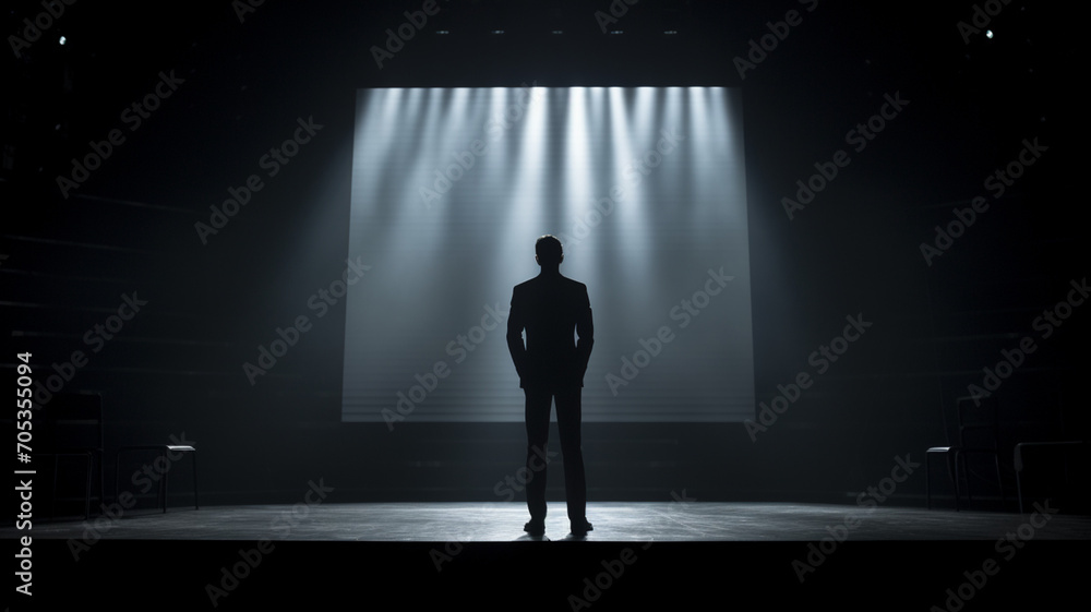 Obraz premium silhouette of a person on stage