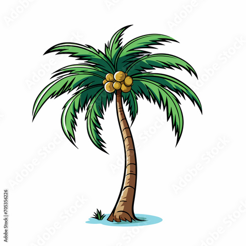 Vector illustration of palm trees isolated on white background.