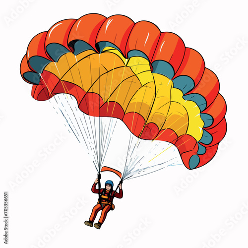 Fototapeta Naklejka Na Ścianę i Meble -  Vector illustration of parachute skydivers.