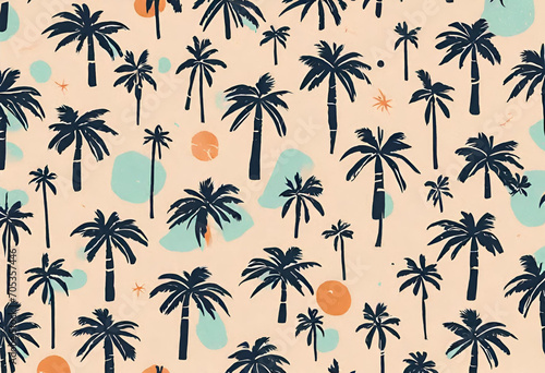 seamless background with palm trees, v5 © Produzir