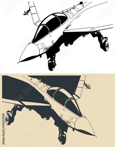 Carrier-based military jet close up