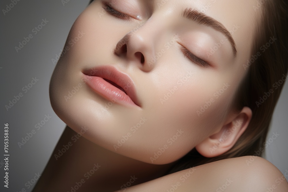 Obraz premium Female face showing perfect, hydrated skin