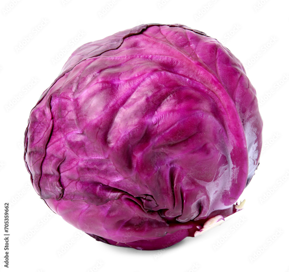 One whole red cabbage isolated on white One whole red cabbage isolated on white