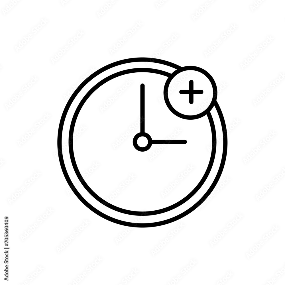 Add time outline icons, minimalist vector illustration ,simple transparent graphic element .Isolated on white background Add time outline icons, minimalist vector illustration ,simple transparent graphic element .Isolated on white background