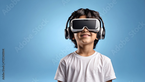a boy wearing virtual reality © Irvan