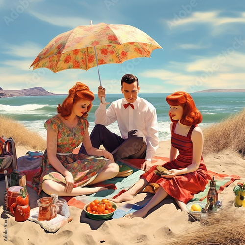 A Group of Friends on the Beach 
