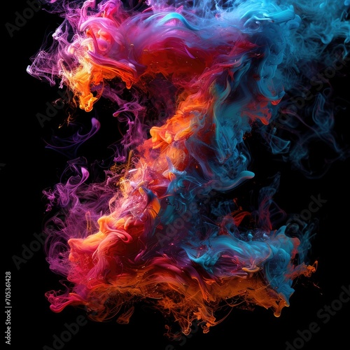 Capital letter Z with dreamy colorful smoke growing out