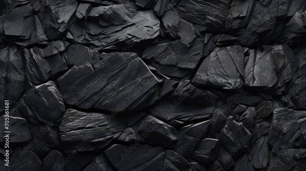 Close-up of black rock or stone texture surface with rough surface. Volcanic rock wall. Close-up of black rock or stone texture surface with rough surface. Volcanic rock wall.