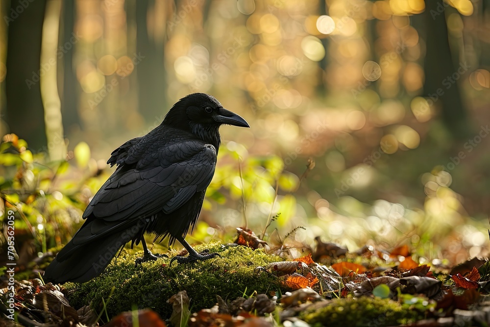 Obraz premium Carrion Crow, Full body shot,