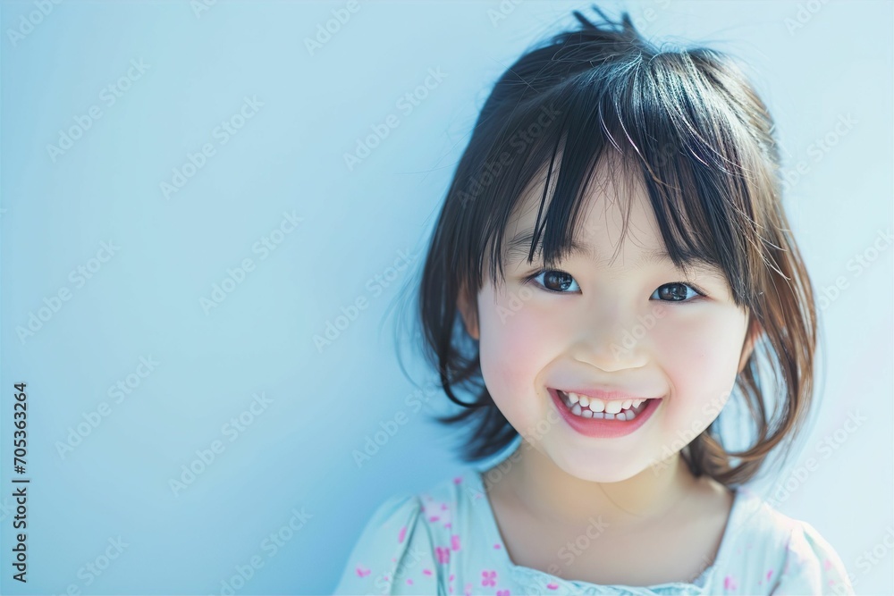 Fototapeta premium 幸せそうな笑顔の女の子のポートレート（子供・日本人・アジア人）