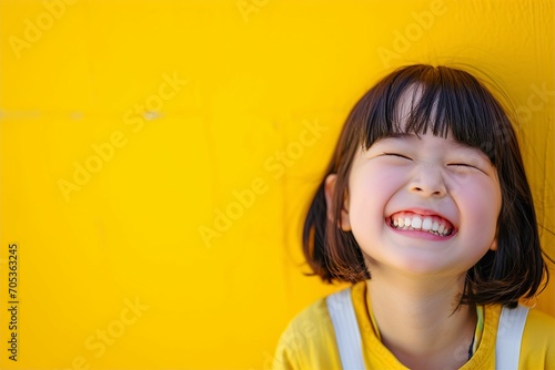 幸せそうな笑顔の女の子のポートレート（子供・日本人・アジア人） photo