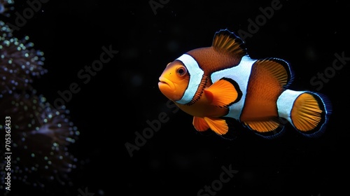 Clownfish in the dark background