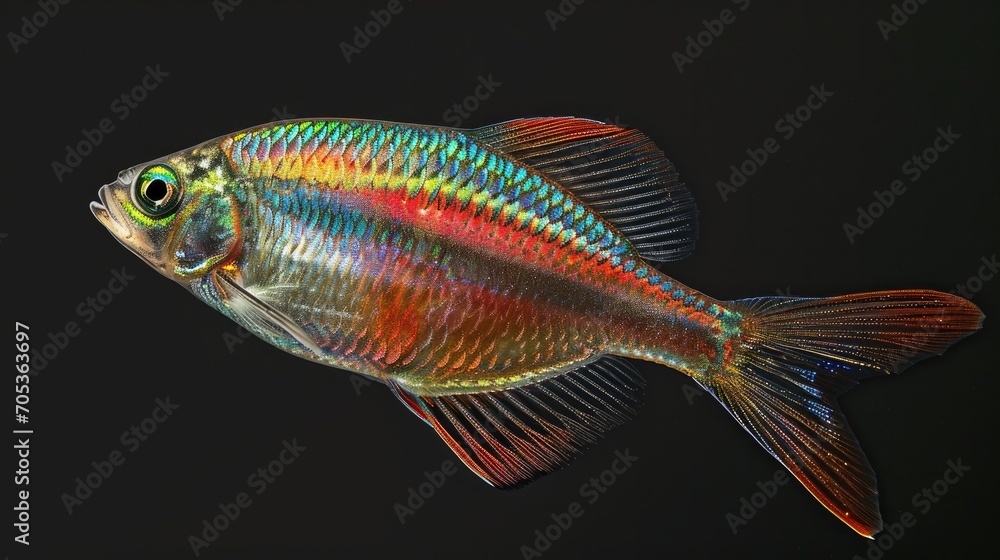 Rainbowfish in the dark background Rainbowfish in the dark background