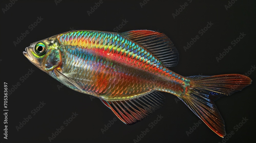 Rainbowfish in the dark background