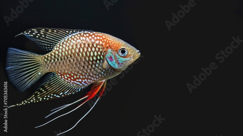 Pearl Gourami in the dark background