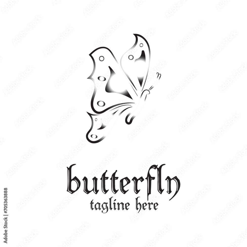 Fototapeta premium butterfly logo template simple and simple