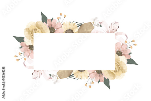 Dried Flower Illustration Frame Background