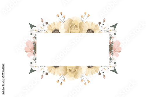 Dried Flower Illustration Frame Background