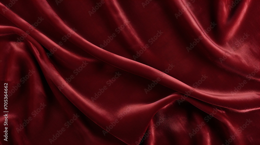 Dark red velvet fabric texture background. Wrinkled. Top view. Closeup. macro. Generative AI Dark red velvet fabric texture background. Wrinkled. Top view. Closeup. macro. Generative AI