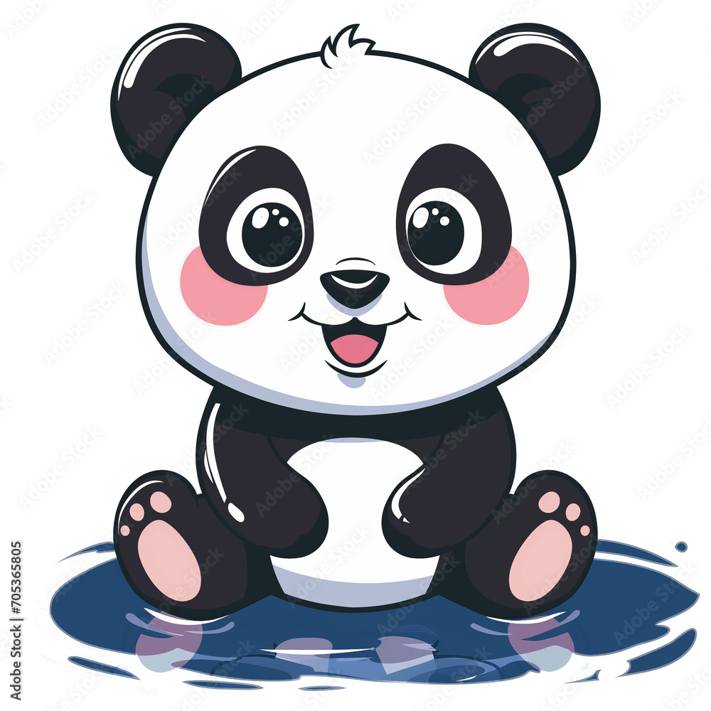 panda wearing glasses, isolated panda wearing glasses, isolated
