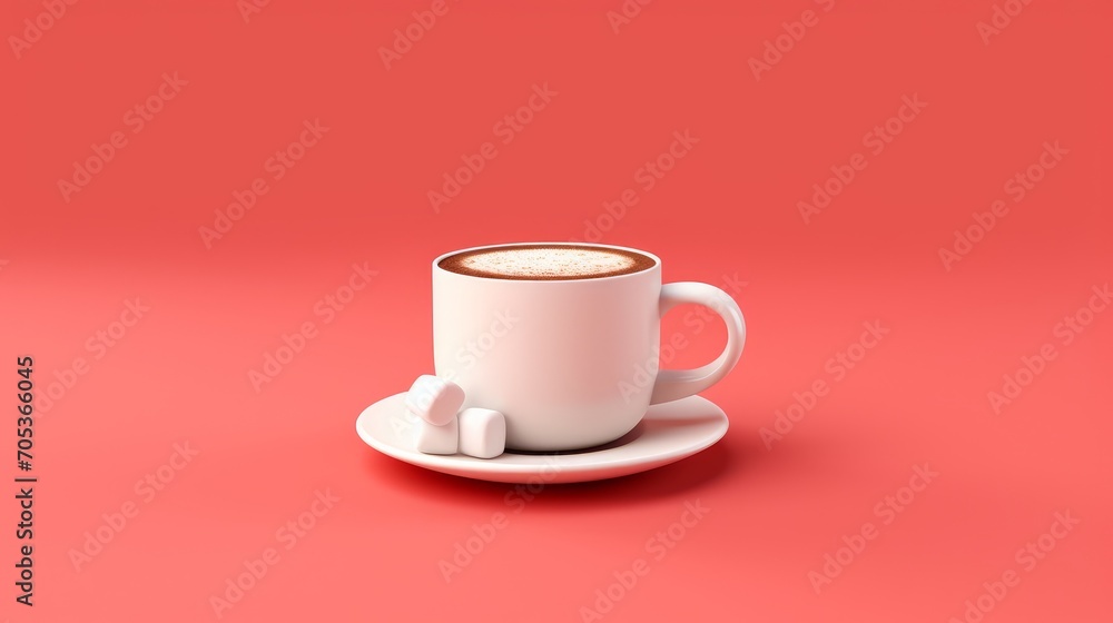 A minimalist perspective of a mug filled with hot cocoa AI generated A minimalist perspective of a mug filled with hot cocoa AI generated