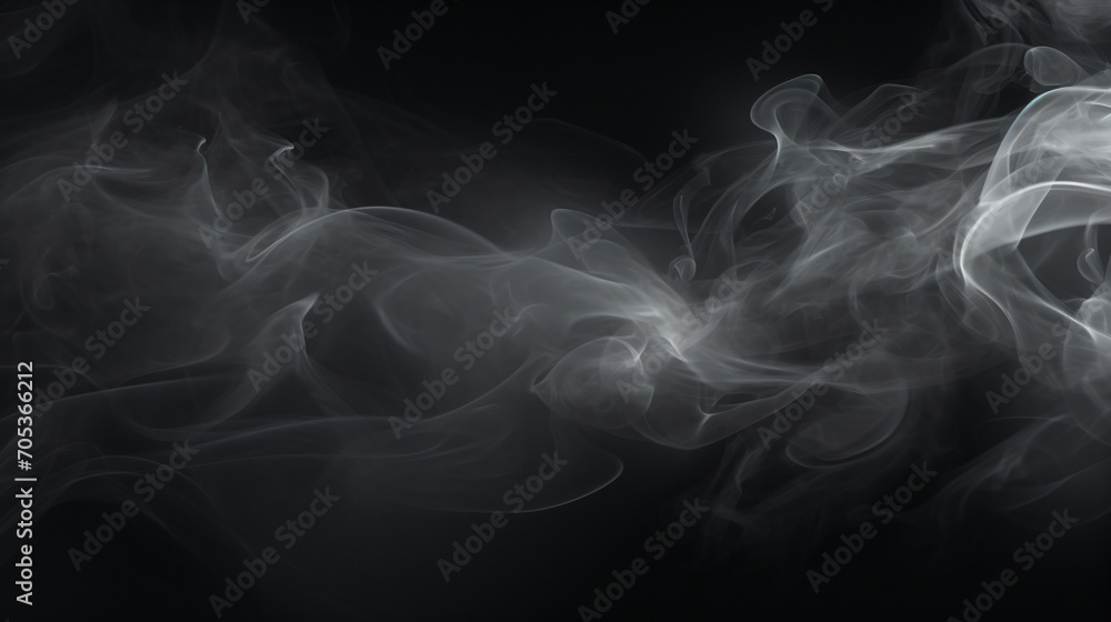 Smoke Drifting in the Air on a Black Background. Close up. Generative AI