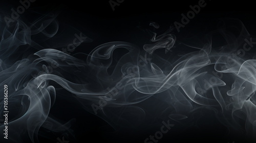 Smoke Drifting in the Air on a Black Background. Close up. Generative AI