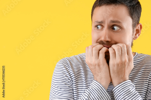 Young man having panic atta...