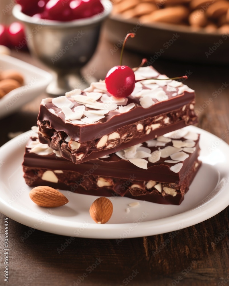 Unleash your taste buds with this extraordinary candy bar, consisting of a creamy milk chocolate shell filled to the brim with a mixture of tart cherries, crunchy almonds, and chewy coconut. Unleash your taste buds with this extraordinary candy bar, consisting of a creamy milk chocolate shell filled to the brim with a mixture of tart cherries, crunchy almonds, and chewy coconut.