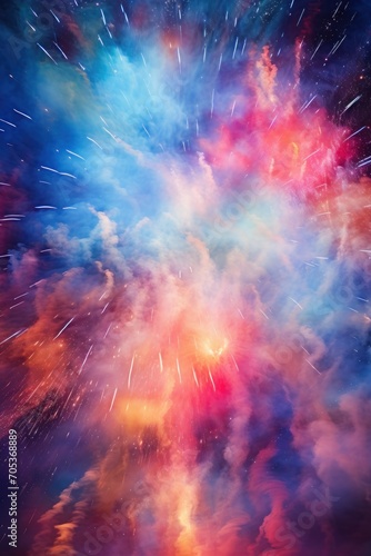 Carnival fireworks frozen in a blurred motion  AI generated