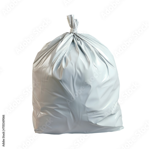 Plastic white bag with full of garbage isolated on transparent background. trash bag, disposal, waste management, pollution, save the word, environment concept