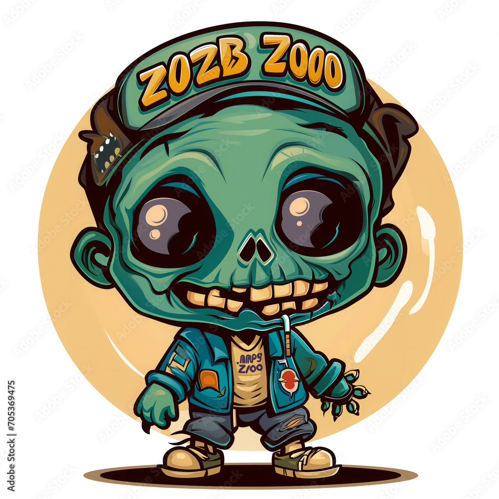 Fototapeta premium cartoon zombies wearing suits and hats