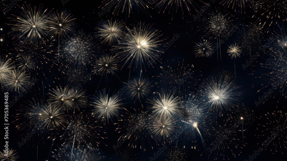 Close up on modern simplistic New Years Eve fireworks AI generated Close up on modern simplistic New Years Eve fireworks AI generated
