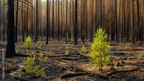 A poignant portrayal of a forest's regrowth after a wildfire photo