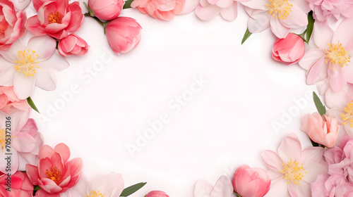 Floral frame with decorative flowers, decorative flower background pattern, floral border background © win