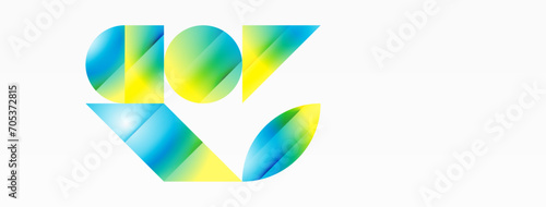 Serene gradient template. Circles and triangles mingle in minimalist perfection. Gentle fusion of forms and hues creates balanced yet captivating backdrop, embodying modern sophistication