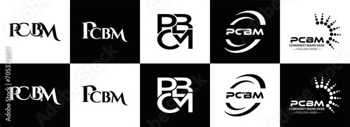 PCBM logo. P C B M design. White PCBM letter. PCBM, P C B M letter logo design. Initial letter PCBM letter logo set, linked circle uppercase monogram logo. P C B M letter logo vector design. 
