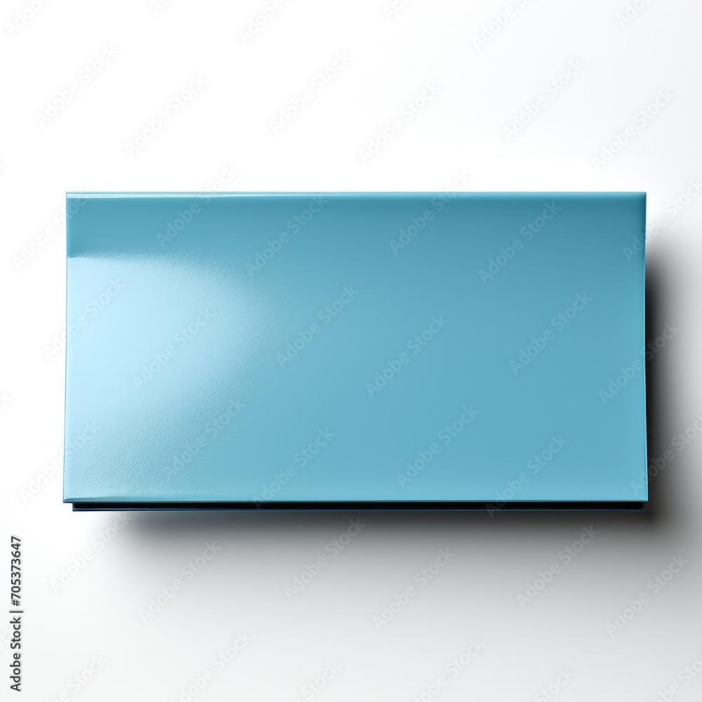 Blank blue square paper sticker label on white background Blank blue square paper sticker label on white background