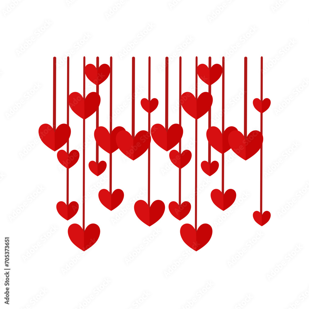 happy valentines day hanging decorative hearts banner