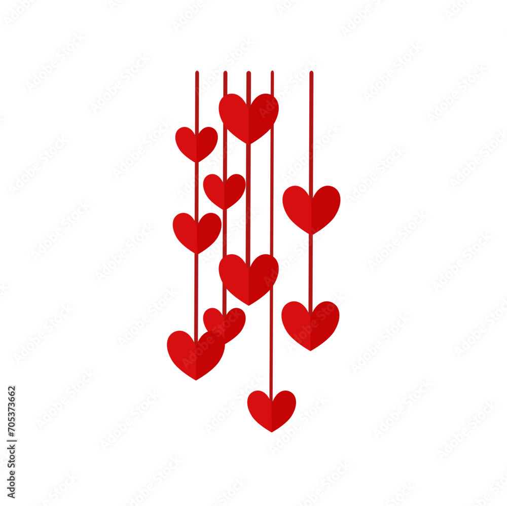 happy valentines day hanging decorative hearts banner