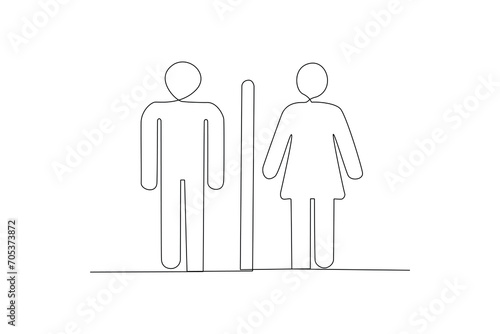 One continuous line drawing of Shopping center or mall information concept. Doodle vector illustration in simple linear style.