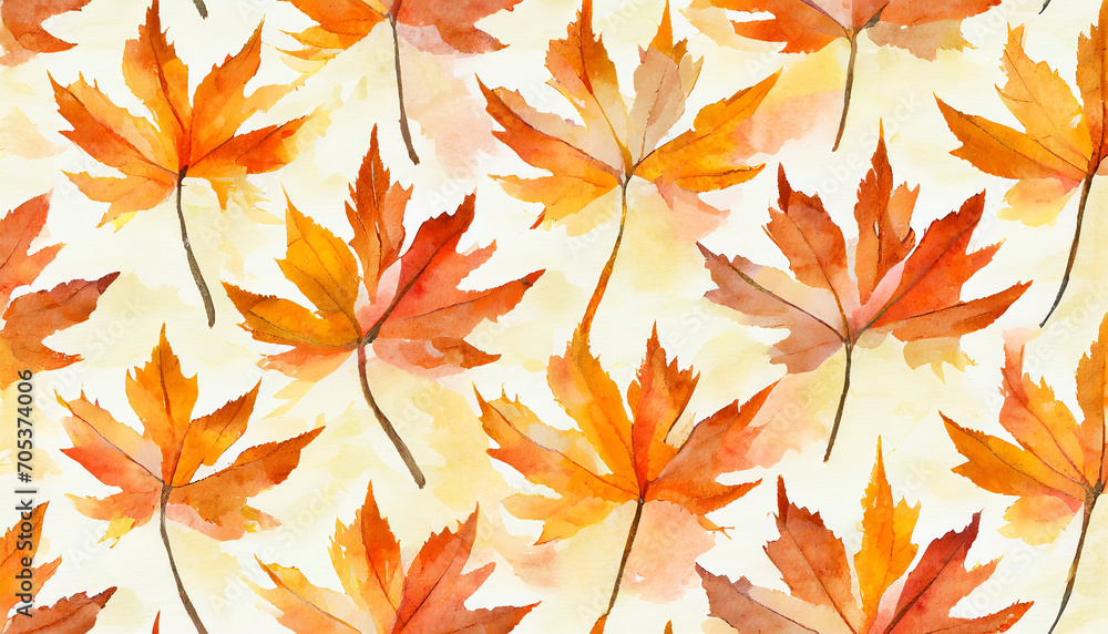 Obraz premium Seamless pattern maple leaf autumn season concept