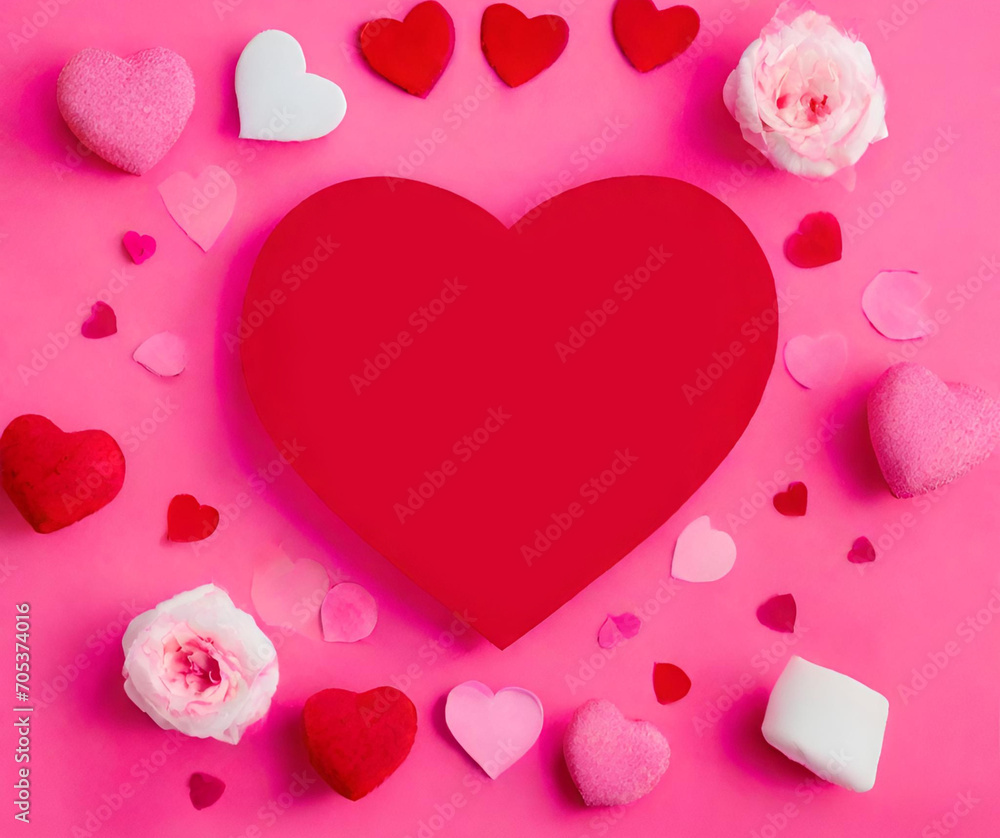 pink hearts background, valentine's day concept.
