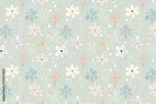 Flower seamless pattern for fabric, decorative paper, background of your design.